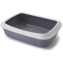 Туалет Savic Iriz Cat Litter Tray з бортиком для котів 42x31x12.5 см сірий (0263_00WG): Вид відкритий