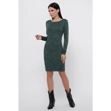 Платье FashionUp PL-1812B 48 зеленое повседневное до середины бедра: Состав Акрил, Нейлон, Полиэстер