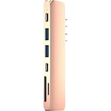 Адаптер Satechi Adapter USB-C to Dual USB-C+2xUSB3.0+micro SD+SD+HDMI Gold (ST-CMBPG): Колір золотий