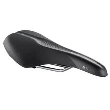 Седло Selle Royal SCIENTIA M2 Moderate, 3D skingel, обивка Black gummy/Black mokka, 289х161мм, 455г, рейлы сталь + Curva suspension, unisex, чёрное: Анатомическая выемка Есть