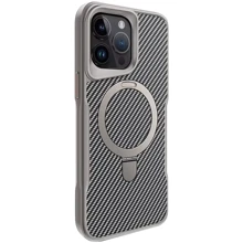 Чохол для iPhone Mobile Case TPU+PC Metal Buttons with MagSafe Carbon Grey для iPhone 15 Pro Max: Колір серый