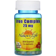 Nature's Life Iron Complex, 25 mg, 50 Vegetarian Capsules (NLI-00226): Тип мультивітаміни