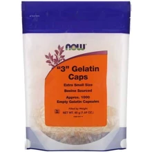 Now Foods Gelatin Empty Capsules '3' Size Extra Small Size Желатиновые капсулы "3" супермалый размер 1000 пустых желатиновых капсул: Форма выпуска Капсулы