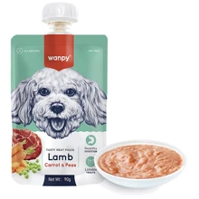 Жидкий корм Wanpy Lamb Carrot & Pea крем-пюре ягненок с морковью для собак 90 г (58121): Тип Влажный корм