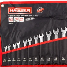 Набор ключей комбинированных HAISSER CRV Cold Stamped 15 шт, чехол (48429): Назначение набора универсальный