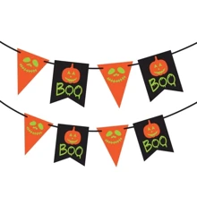 Гирлянда бум. флажки Yes! Fun Хэллоуин "Pumkin faces" 13 флажков 3 м светятся в темноте (801180): undefined undefined