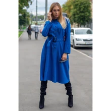 Платье FLFashion Плутос ХПП 3216 52 электрик повседневное удлиненное миди: Состав Лен