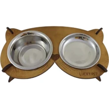 Миски на подставке Lucky Pet Cat 32x18x8 см коричневые (4820224213453): Тип Миски