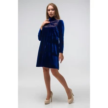Платье FLFashion Соната ТПС 2852 50-52 синее повседневное до середины бедра: Состав Хлопок, Полиэстер