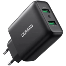 Зарядное устройство Ugreen Wall Charger 2xUSB CD161 36W Black (10216): Кабель в комплекте отсутствует