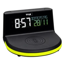 Будильник с беспроводной зарядкой TFA CHARGE-IT (стандарт Qi) и USB-зарядкой 136х126х72 мм (60202801): Производитель TFA