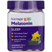 Natrol Kids Melatonin Ages 4+ Berry Мелатонин для детей от 4 лет 60 жевательных конфет: Форма выпуска Таблетки жевательные