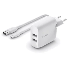 Зарядний пристрій Belkin Wall Charger Home 2xUSB 24W with USB-C Cable White (WCE002VF1MWH): Особливості USB-C