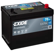 Exide Premium 6CT-75 АЗИЯ Евро (EA754): Ёмкость, Ач 75