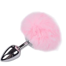 Металлическая анальная пробка Кроличий хвостик Alive Fluffly Plug M Pink: Для кого Унисекс