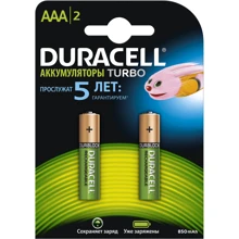Аккумуляторы Duracell перезаряжены никель металлгидридные AAA HR03 850 мАч 2шт.: undefined undefined