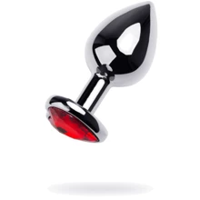 Анальна пробка із кристалом ToyfaMetal Silver anal plug red gem: Для кого унісекс