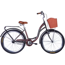 Велосипед Dorozhnik AQUAMARINE ST 26" тормозная рама с багажником задн St с корзиной Pl с крылом St 2024 серый (OPS-D-26-232): Материал рамы Сталь