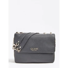 Жіноча сумка через плече Guess G Chain Convertible Xbody Flap чорна (HWVG7739210-BLA): Стать жіночий