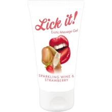Массажный лубрикант Lick it Erotic Massage Gel Sparkling Wine & Strawberry, 50 мл: Для кого Унисекс
