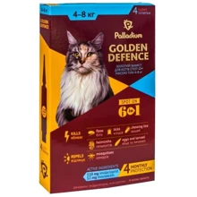 Капли на холку Palladium Golden Defence от паразитов для кошек весом от 4 до 8 кг, 1 мл (4820150200640): Тип Капли
