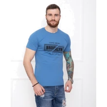 Футболка ISSA PLUS GN4-30 S синя з принтом: Вид Футболки