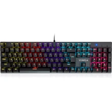 Клавиатура Vinga KBGM-101 LED Red Switch USB Black: Подключение проводное