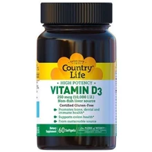 Country Life Vitamin D3 10000 IU Витамин D3 60 капсул: Тип Витамин D