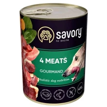 Влажный корм Savory Dog Gourmand для собак 4 вида мяса 400 г: Тип Влажный корм