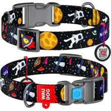 Ошейник WAUDOG Nylon с QR-паспортом, рисунок "NASA", пластиковый фастекс 15 мм 23-35 см разноцветный (4738): Производитель WAUDOG