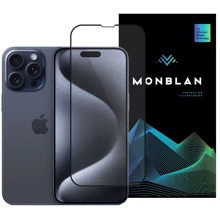 Захисне скло для iPhone Monblan Tempered Glass Dust-Proof Anti Static Black для iPhone 15 Pro Max: Тип захисту екрана на екран