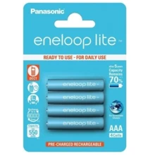 Аккумулятор Panasonic Eneloop Lite AAA 550 4BP mAH NI-MH (BK-4LCCE/4BE): Емкость 550 mAh