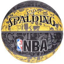 Мяч для игры Spalding NBA Graffiti Outdoor баскетбольный размер 7 серо-желтый (3001551011517): Вид Баскетбольные
