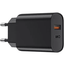 Зарядний пристрій WIWU Wall Charger USB-C+USB Wi-U002 20W Black: Особливості Быстрая зарядка, USB-C, Power Delivery (PD)