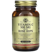 Solgar Vitamin C With Rose Hips 500 mg Солгар Витамин С с биофлавоноидами 100 таблеток: Тип Витамин C