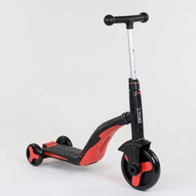 Самокат дитячий 3в1 Best Scooter з PU колесами (світло+музика) - Red (80454): Кількість коліс 3