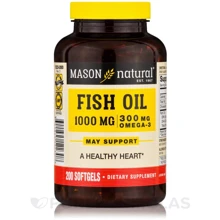 Mason Natural Fish Oil 1000 mg Omega 3300 mg Риб'ячий жир Омега-3 200 капсул: Тип Омега 3