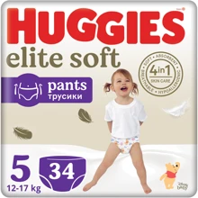 Подгузники Huggies Elite Soft 5 (12-17кг) Mega 34 шт (5029053549354): Тип Подгузники-трусики