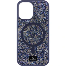 Чехол для iPhone Bling World Rock Diamond with MagSafe Navy Blue for iPhone 16: Цвет синий