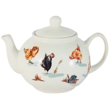 Заварочный чайник Claytan Ceramics Птичья ферма 1150 мл (910-127): Цвет белый