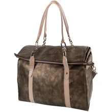 Женская дорожная сумка Laskara коричневая (LK10240-gold-green): Пол Женский