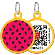 Адреснік WAUDOG Smart ID з QR-паспортом, малюнок "Кавун", коло, 25 мм, золото (0625-0049-17): Виробник WAUDOG