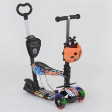 Самокат 5в1 Best Scooter, PU колеса, підсвічування коліс, Абстракція Multicolor (74071): Кількість коліс 3