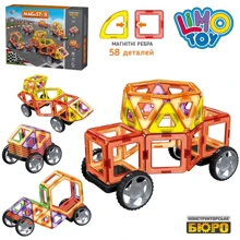 Магнитный конструктор Limo Toy Транспорт Magnistar 66 деталей (LT7002): Количество деталей, шт. 58