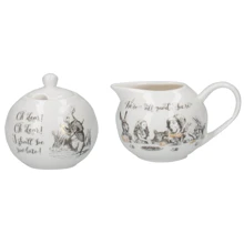 Сахарница и емкость для сливок в наборе V & A Alice in Wonderland фарфоровые (VA5227082): Цвет белый