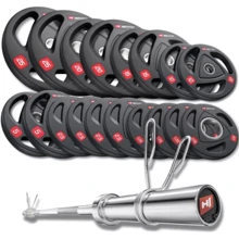 Штанга Hop-Sport PRO 180 кг Набор олимпийский с грифом 165см (00-G00000262): Тип Наборные