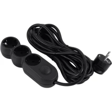 Сетевой фильтр 2E 3 розетки, 5 м, Black (2E-U03VES5MBK): Количество розеток, шт 3
