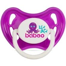 Пустышка Baboo Sea Life симметричная силиконовая 0+ мес фиолетовая (5-031): Возраст с рождения