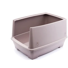 Туалет Wow Pets с высокими бортами полузакрытый 495x380x140 мм (0188-БЕЖЕВЫЙ): Вид Открытый