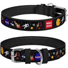 Нашийник WAUDOG Design з малюнком "NASA" 12 мм 18-24 см чорний (0012-0047-01): Виробник WAUDOG